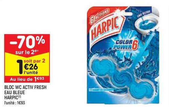 Bloc Wc Activ Fresh Eau Bleue Harpic