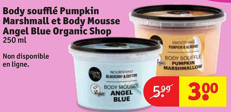 Body Soufflé Pumpkin Marshmall Et Body Mousse Angel Blue Organic Shop