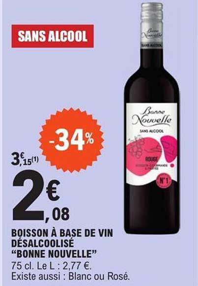 boisson à base de bin désalcoolisé "bonne nouvelle"