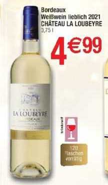 bordeaux weißwein lieblich 2021 château la loubeyre