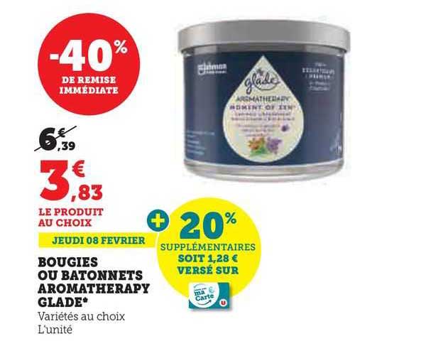 Bougies Ou Bâtonnets Aromathérapie Glade