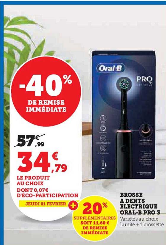 brosse à dents électrique oral-b pro 3