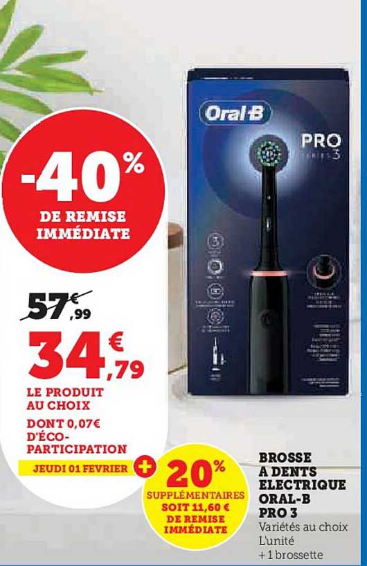 brosse a dents electrique  oral-b pro 3