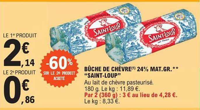 bûche de chèvre 24% mat.gr. "saint-loup"