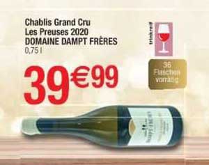 chablis grand cru les preuses 2020 domaine dampt frères