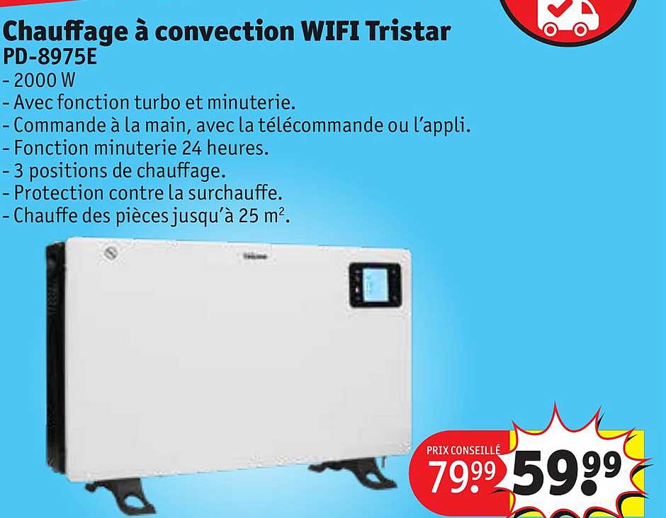 chauffage à convection wifi tristar