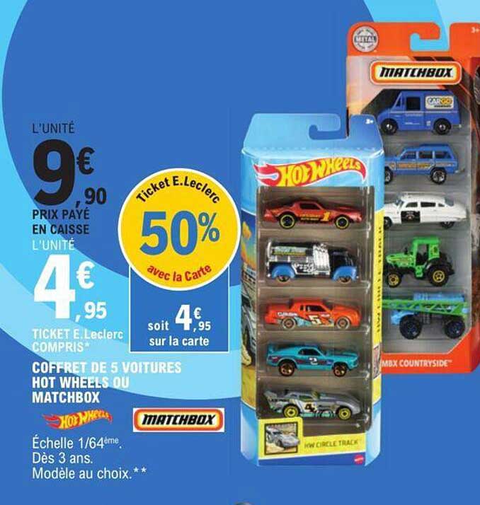 coffret de 5 voitures hot wheels ou matchbox