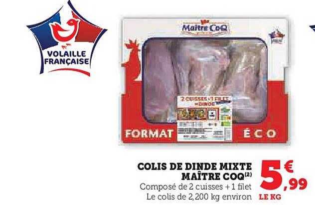 colis de dinde mixte maître coq