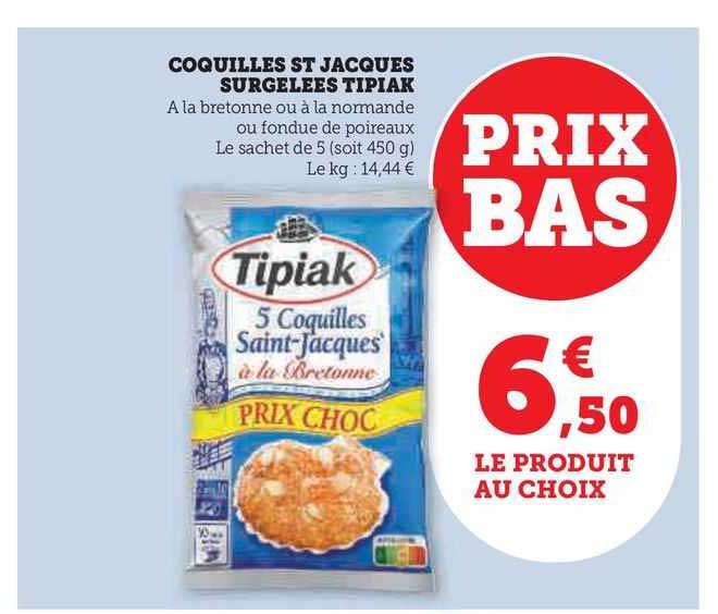 coquilles st jacques surgelées tipiak