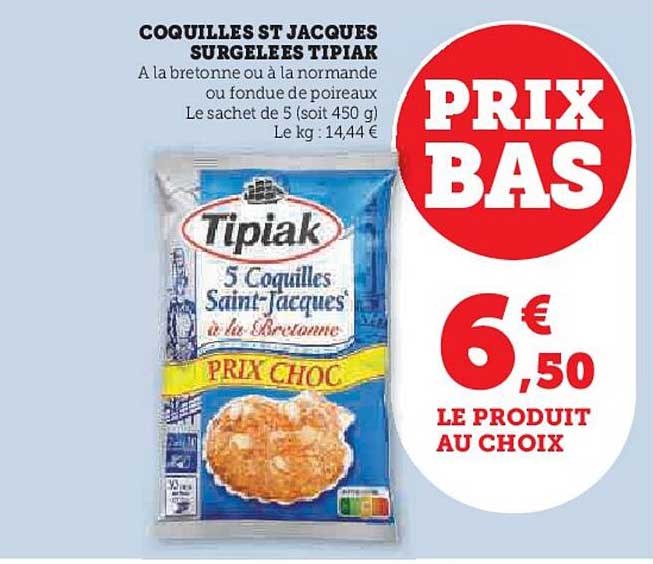 coquilles st jacques surgelees tipiak