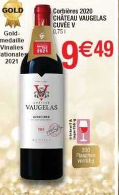 corbières 2020 château vaugelas cuvée v