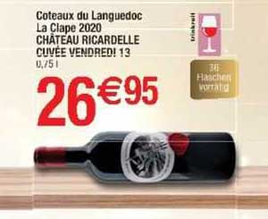 côteaux du languedoc la clape 2020 château ricardelle cuvée vendredi 13