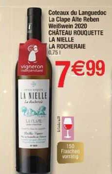 côteaux du languedoc la clape alte reben weißwein 2020 château rouquette la nielle la rocheraie