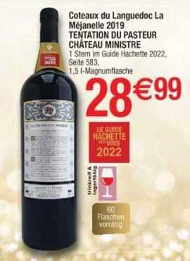 coteaux du languedoc la méjanelle 2019 tentation du pasteur château ministre