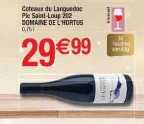 Coteaux Du Languedoc Pic Saint-loup 202 Domaine De L'hortus