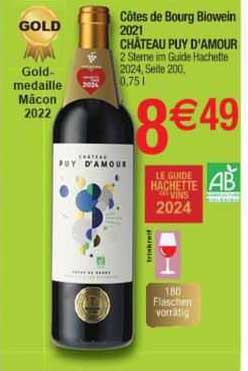 côtes de bourg biowein 2021 château puy d'amour