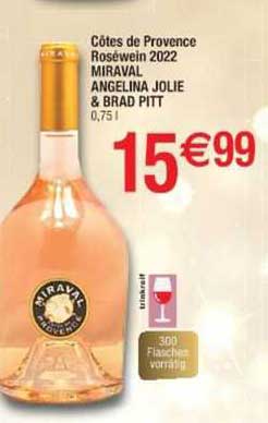 côtes de provence roséwein 2022 miraval angelina jolie & brad pitt
