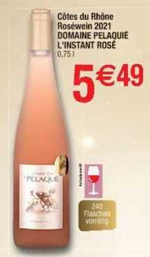 côtes du rhône roséwein 2021 domaine pelaquié l'instant rosé