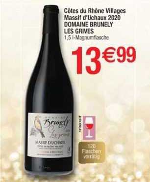 côtes du rhône villages massif d'uchaux 2020 domaine brunely les grives