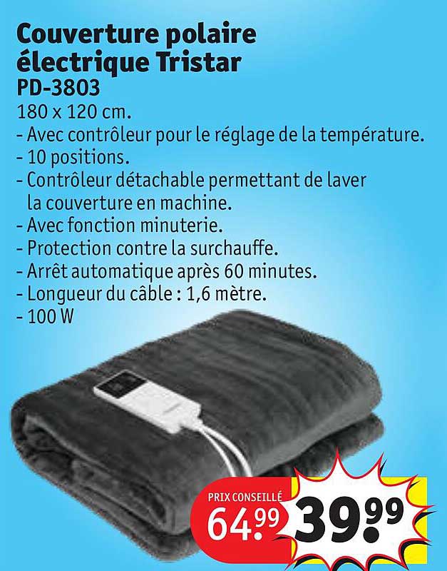 Couverture Polaire électrique Tristar Pd-3803