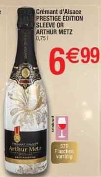 crémant d'alsace prestige édition sleeve or arthur metz