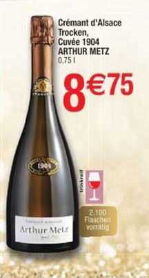 crémant d'alsace trocken, cuvée 1904 arthur metz