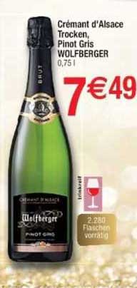 crémant d'alsace trocken, pinot gris wolfberger