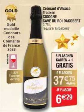 crémant d'alsace trocken cigogne cave du roi dagobert