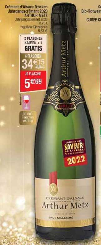 crémant d'alsace trocken jahrgangscrémant 2020 arthur metz