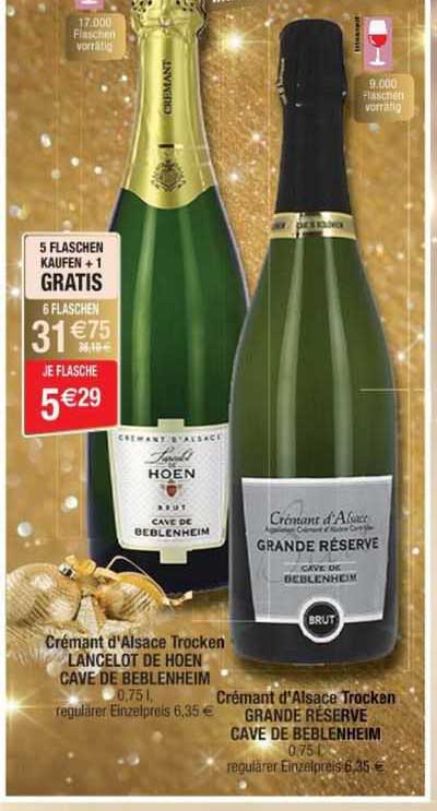 crémant d'alsace trocken lancelot de hoen cave de beblenheim, crémant d'alsace trocken grande réserve cave de beblenheim