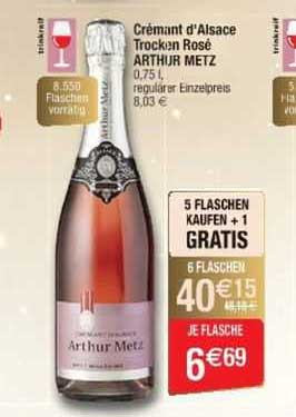 crémant d'alsace trocken rosé arthur metz