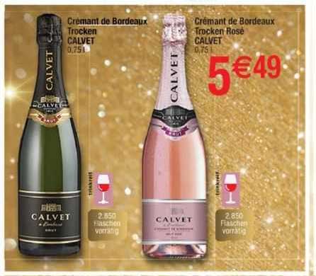 crémant de bordeaux trocken calvet, crémant de bordeaux trocken rosé calvet