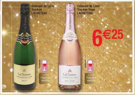 crémant de loire trocken lacheteau, crémant de loire trocken rosé lacheteau