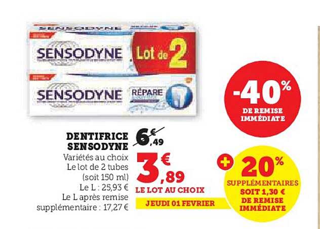 Dentifrice Sensodyne