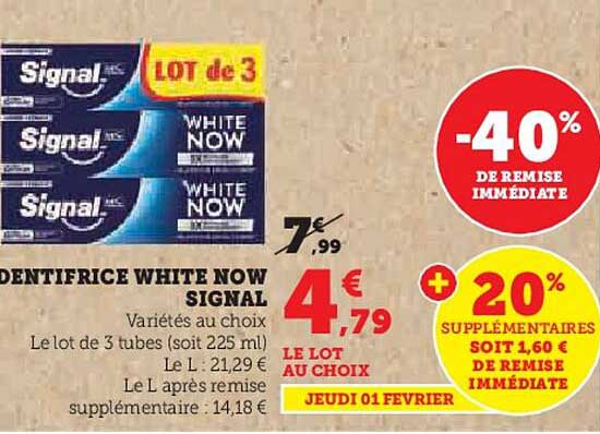Dentifrice White Now Signal