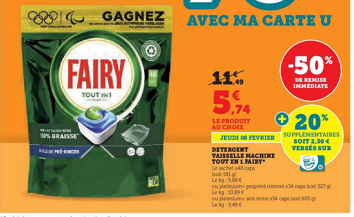 Détergent Vaisselle Machine Tout En 1 Fairy