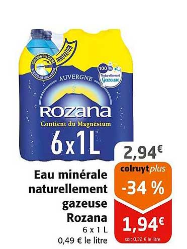 eau minérale naturellement gazeuse rozana