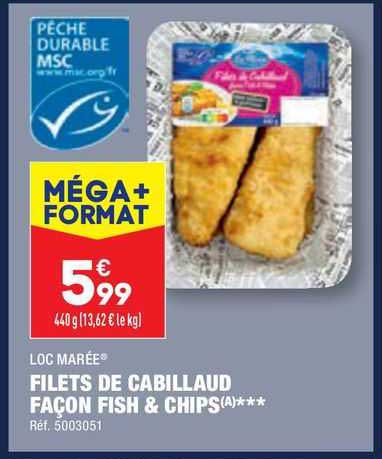 filets de cabillaud façon fish & chips loc marée