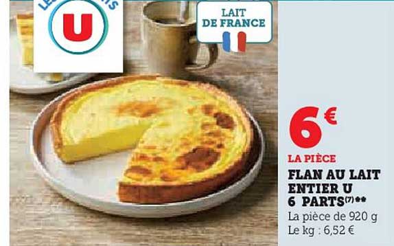 Flan Au Lait Entier U 6 Parts