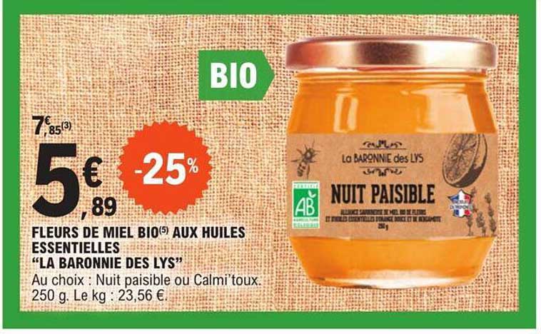 fleurs de miel bio aux huiles essentielles "la baronnie des lys"