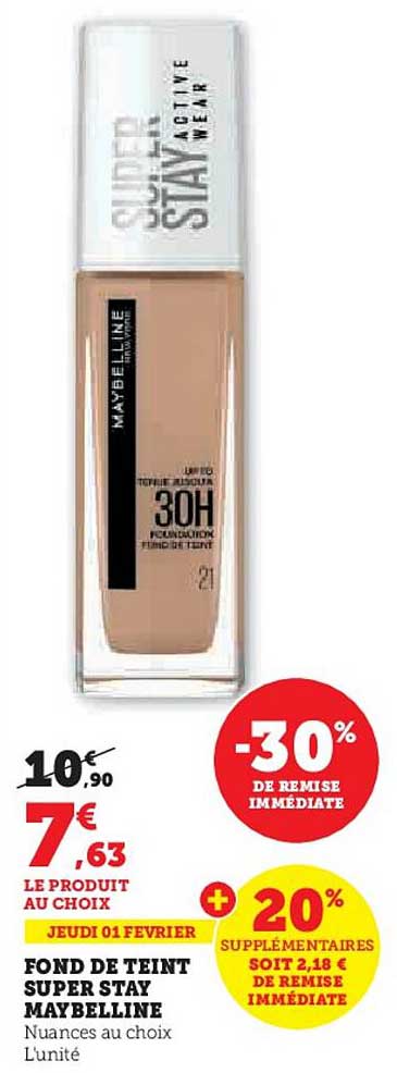 fond de teint super stay maybelline