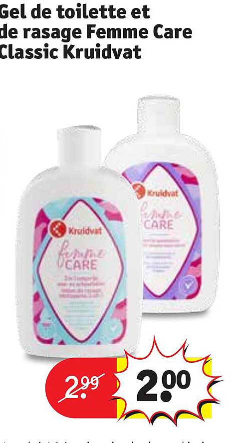 gel de toilette et de rasage femme care classic kruidvat