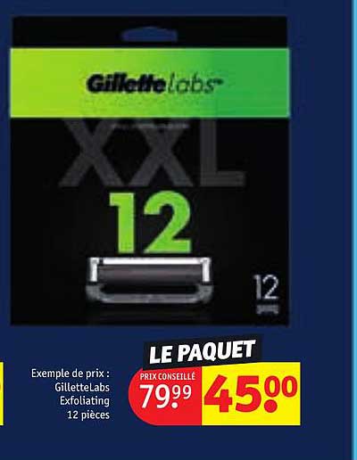gillette labs exfoliating 12 pièces