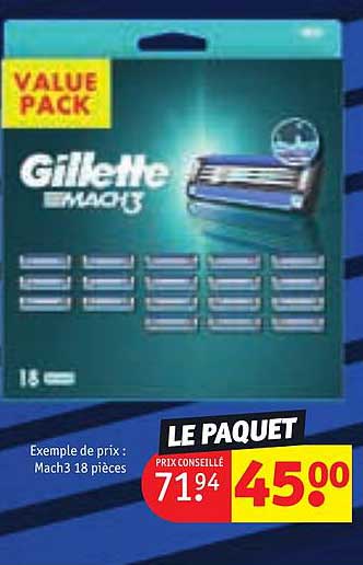 gillette mach3 18 pièces