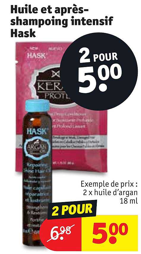 huile et après-shampoing intensif hask