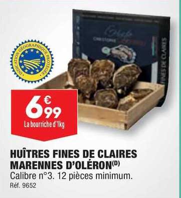 huitres fines de claires marennes d'oleron