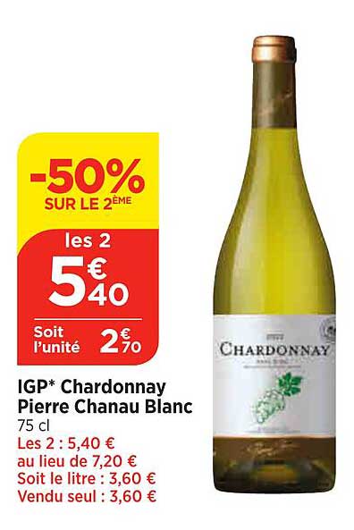 igp chardonnay pierre chanau blanc