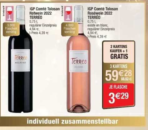 igp comté tolosan rotwein 2022 terréo, igp comté tolosan roséwein 2022 terréo