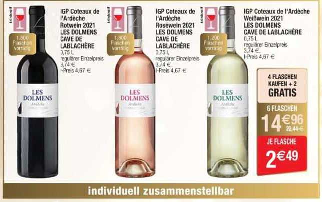 igp coteaux de l'ardèche rotwein 2021 les dolmens cave de lablanchère, igp coteaux de l'ardèche roséwein 2021 les dolmens cave de lablanchère, igp coteaux de l'ardèche weißwein 2021 les dolmens