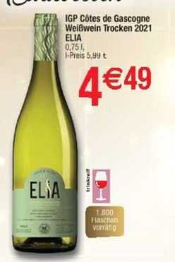 igp côtes de gascogne weißwein trocken 2021 elia